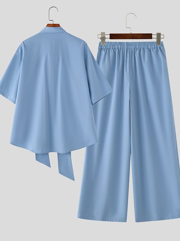 Men's Knotted Tie Casual Two Pieces Outfit SKUL37260