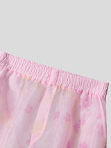 Mens Floral Print Sheer Mesh Casual Pant SKUL17979