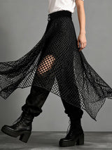 Men's Sheer Mesh Design Irregular Skirt SKUL48635