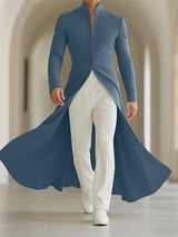 Men's Ruffled Hem Stand Collar Long Sleeve Blazer SKUL25000