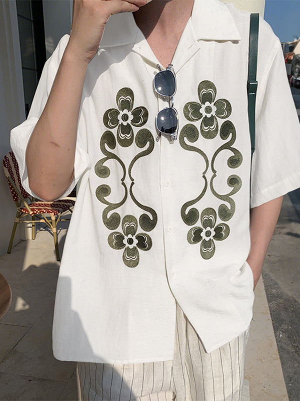 Men's Floral Print Short Sleeve Shirt SKUL21004