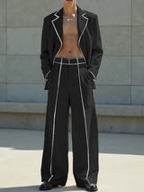 Men's Bold Stripe Colorblock Casual Two Pieces Outfit SKUL24196