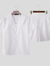 Men's Striped Collar Two Piece Outfit SKUL52010