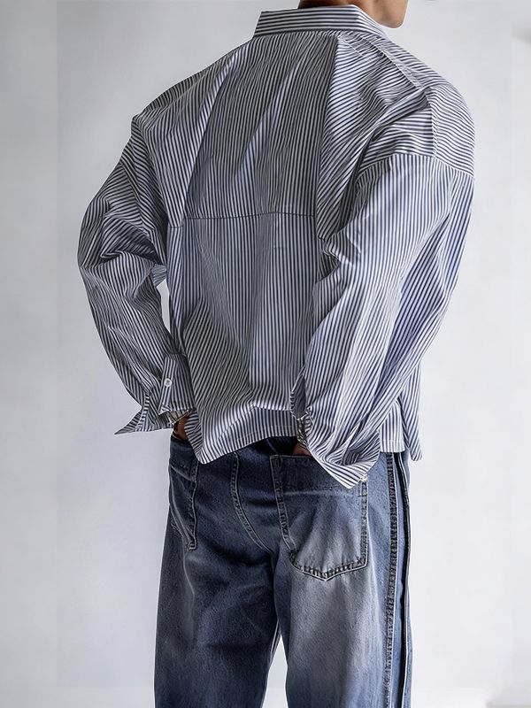 Men's Striped Casual Long Sleeve Shirt SKUL37285