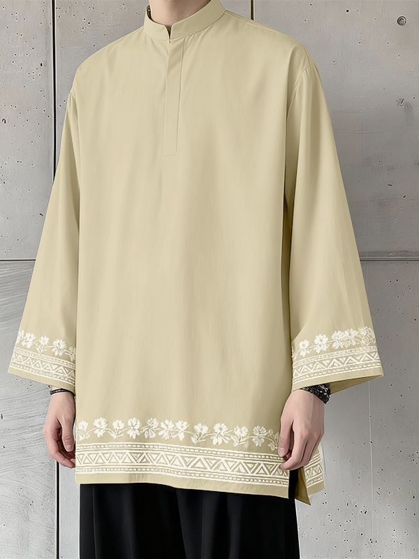 Men's Floral Print Long Sleeve Shirt SKUL48861