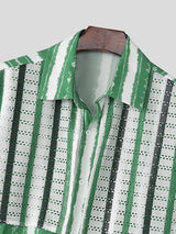 Men's Color Block Patchwork Half Sleeve Shirt SKUL39393