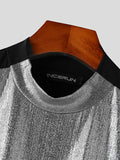 Mens Metallic Patchwork Half-Collar Sleeveless Vest SKUK10315