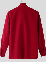 Men's Bow Tie Long Sleeve Shirt SKUL37606