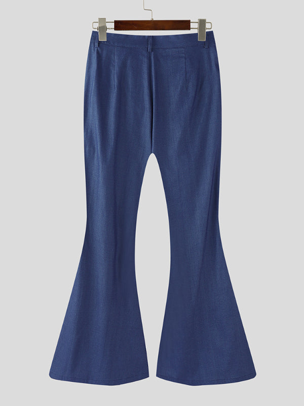 Men's Solid Color Stretch Flared Pant SKUL23731