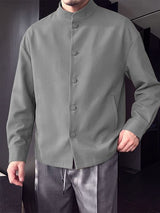 Men's Neo-Chinese Minimalist Mandarin Collar Button-Up Jacket SKUL79681