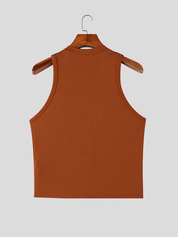 Men's Avant-Garde Ribbed Cropped Tank SKUL62154