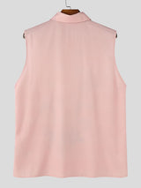 Men's Casual Daily Wear Floral Print Sleeveless Polo Collared Tank SKUL61919