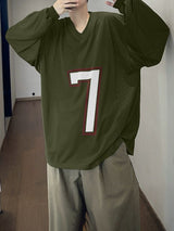 Men's Number 7 Print Mesh Long Sleeve T-Shirt SKUL35243