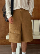 Men's Teddy Fleece Textured Casual Short SKUL29709