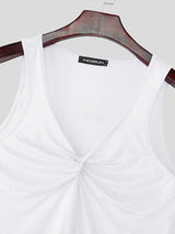 Mens Solid Color Twist Casual Tank SKUL19012