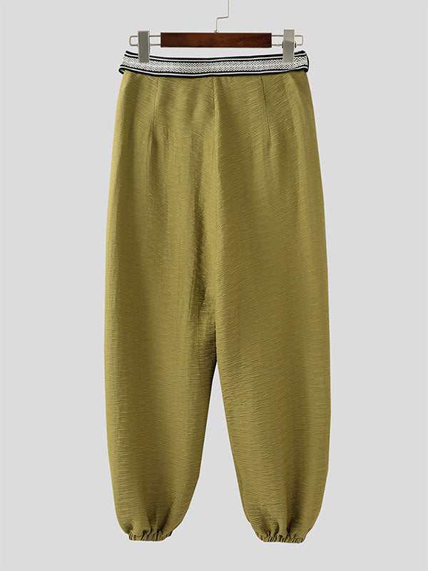 Men's Webbing Patchwork Textured Casual Pant SKUL31997