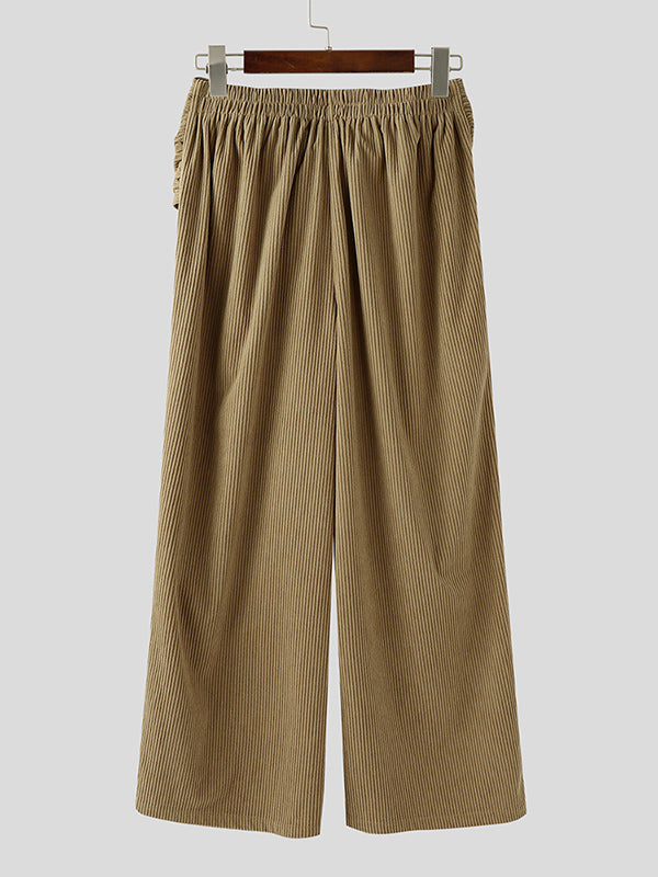 Men's Corduroy Knotted Wide Leg Pant SKUL30472