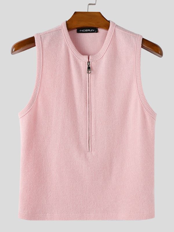 Men's Solid Color Textured Casual Tank SKUL41392