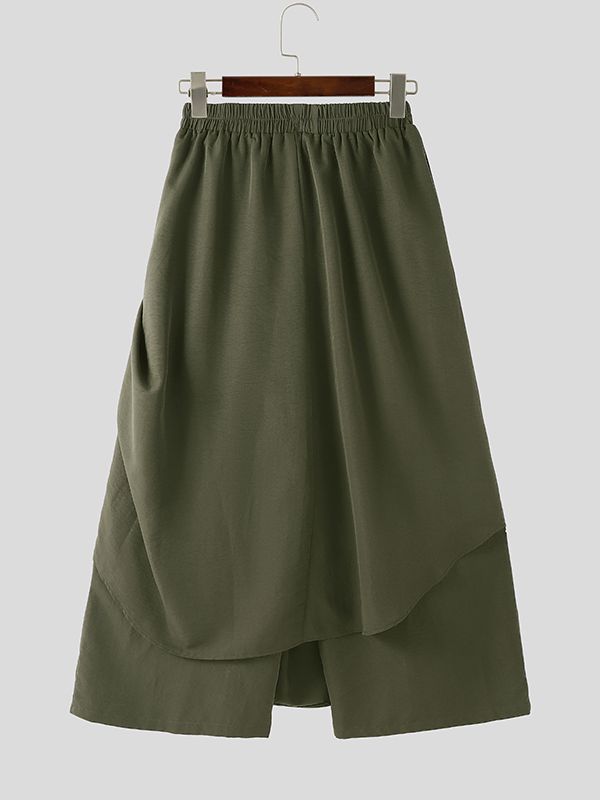 Men's Deconstructed Solid Color Pleated Pant SKUL45422