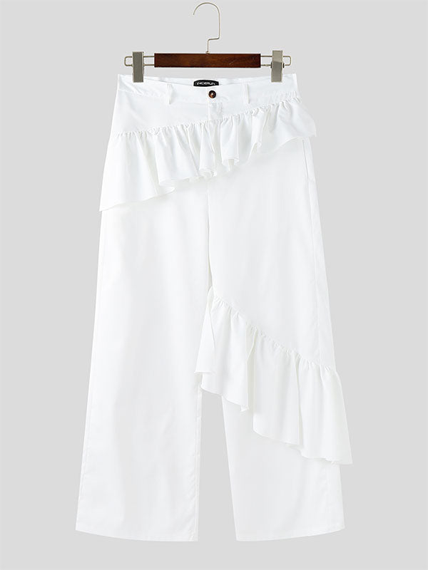 Mens Ruffle Trim Design Casual Pant SKUL10637
