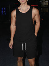 Men's Solid Color Faux Plush Two Pieces Outfit SKUL55365