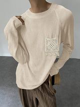 Men's Solid Relaxed Knit Long Sleeve T-Shirt SKUL35259