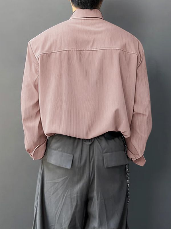 Men's Deconstructed Embroidered Tie Long Sleeve Shirt SKUL45405