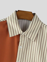 Men's Colorblock Striped Long Sleeve Shirt SKUL27294
