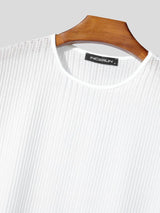 Men's Clubwear Sheer Chevron Mesh Ultra-Cropped T-shirt SKUL68393