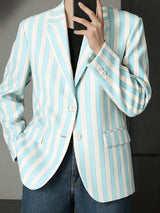 Men's Stripe Contrast Casual Long Sleeve Blazer SKUL29672