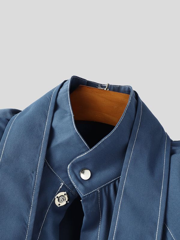 Men's Deconstructed Contrast Stitch Long Sleeve Jacket SKUL32849