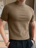 Solid Short Sleeve Half Collar T-shirt SKUJ90758