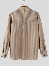 Men's Striped Loose Long Sleeve Cardigan SKUL28511
