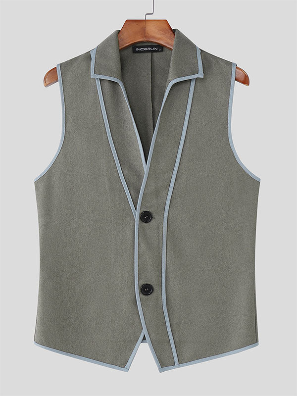 Mens Colorblock Casual Sleeveless Waistcoat SKUL20524