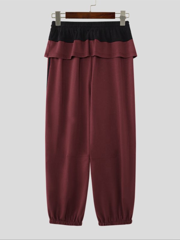 Men's Contrast Color Textured Casual Pant SKUL51870