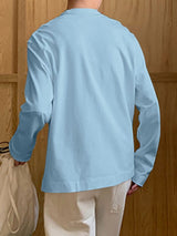 Men's Contrast Pocket Casual Long Sleeve T-Shirt SKUL32973