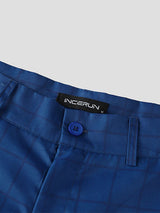 Men's Tassel Patchwork Plaid Casual Pant SKUL26122