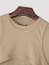 Men's Faux Two-Piece Versatile Stretch Short Sleeve T-Shirt SKUL35292