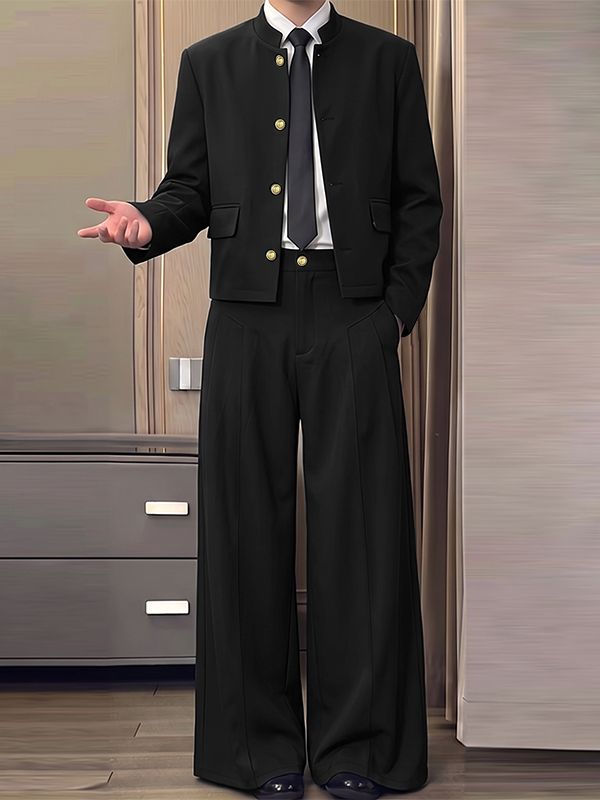 Men's Early Autumn Preppy Two Pieces Outfit SKUL81729