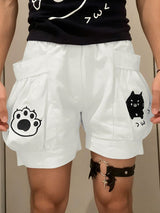 Men's Unisex Harajuku Style Kawaii Cat Graphic Oversized Balloon Cargo Short SKUL53958