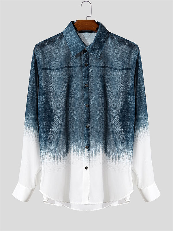 Men's Gradient Long Sleeve Shirt SKUL27304