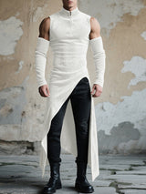 Men's Solid Color Split Hem Casual T-Shirt SKUL25094