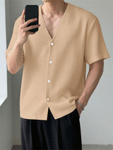 Men's Waffle Knit Short Sleeve Shirt SKUL22683