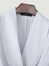 Men's Asymmetrical Placket Striped Metal Button Long Sleeve Blazer SKUL43977