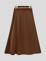 Mens Elegant Pleated Long Midi Skirt SKUK90363