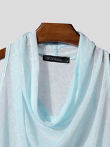 Men's Solid Color Draped Neck Tank SKUL55201