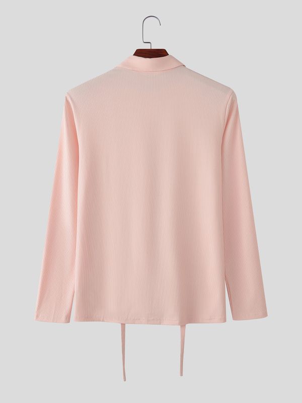 Men's Deconstructed Textured Long Sleeve Shirt SKUL53971