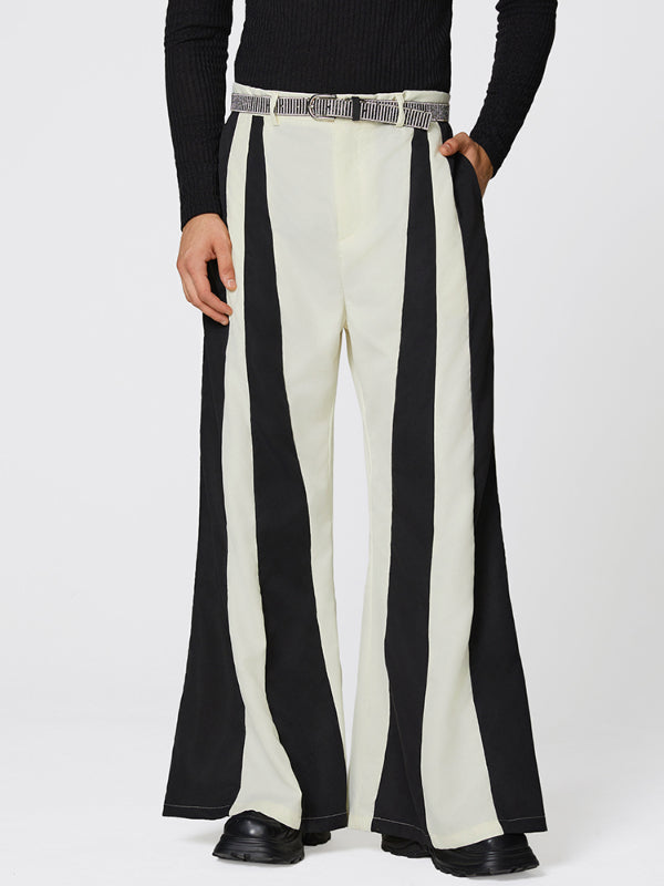 Mens Casual Colorblock Wide-Leg Pant SKUL20903