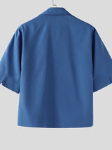 Men's Solid Casual Short Sleeve Shirt SKUL34070