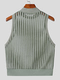 Mens Knit Striped Mesh Sleeveless Crop Top SKUK11279